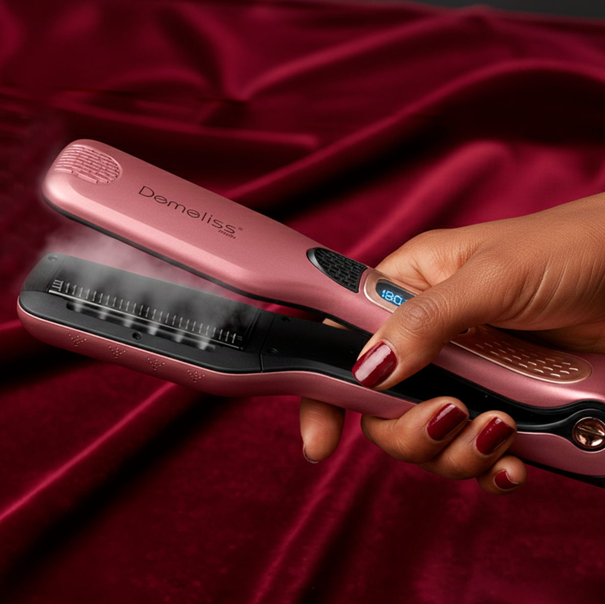 Set piastra per capelli a vapore TITANIUM CHERRY CHÉRIE