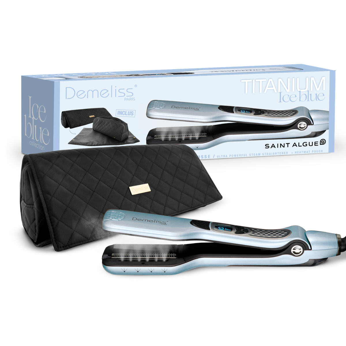 Coffret lisseur vapeur TITANIUM - ICE BLUE