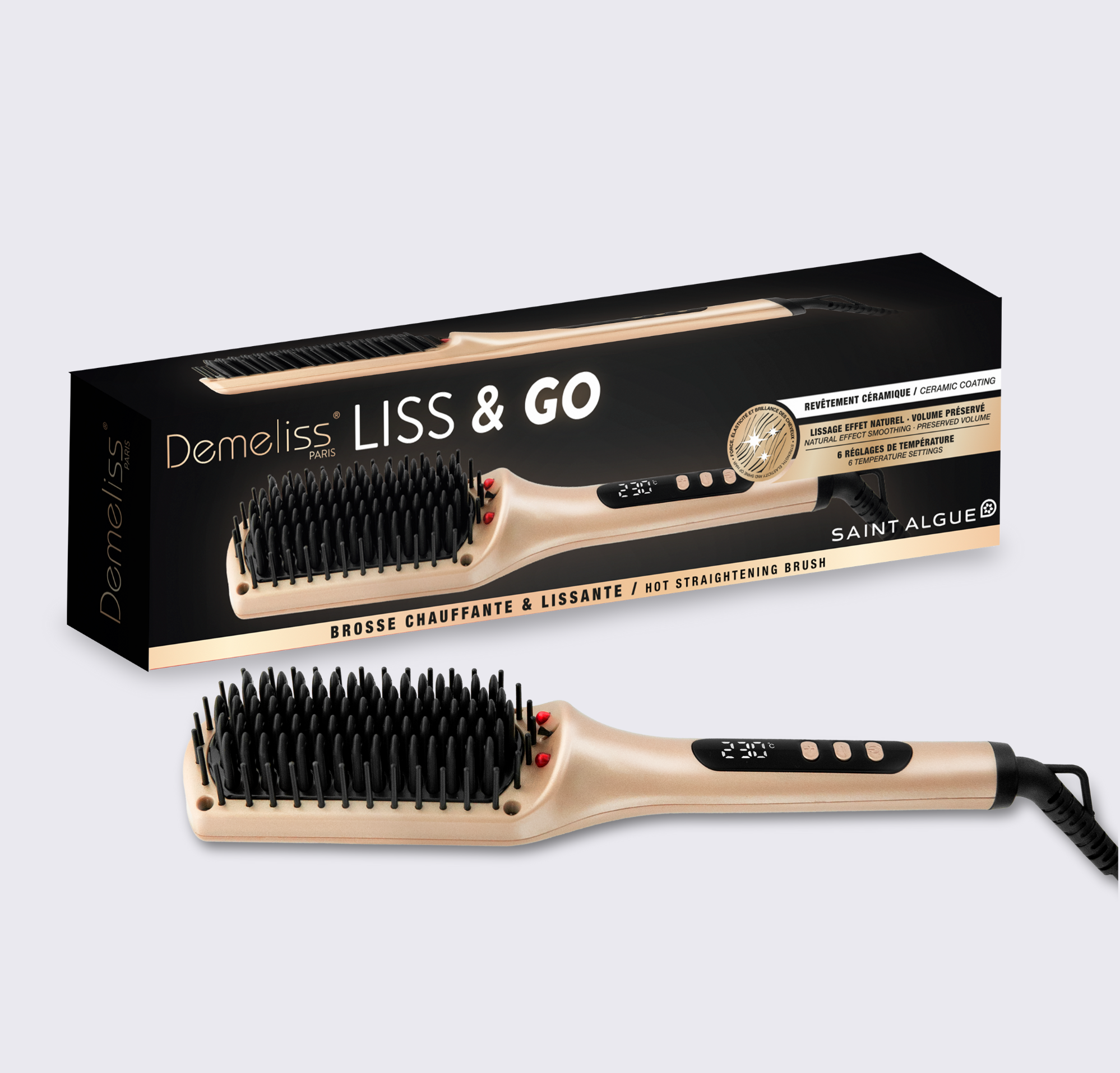 brosse lissante liss & go demeliss coiffure beauté