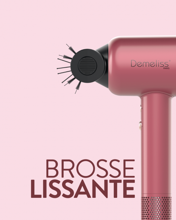 Sèche-cheveux Cherry Chérie - Demeliss - Brosse lissage & volume