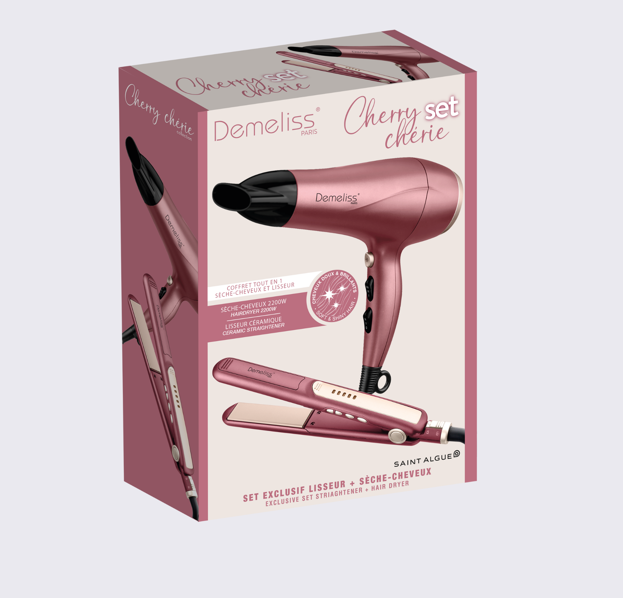 Coffret cadeau duo Cherry Chérie Lisseur + Sèche-cheveux à seulement 59,90€