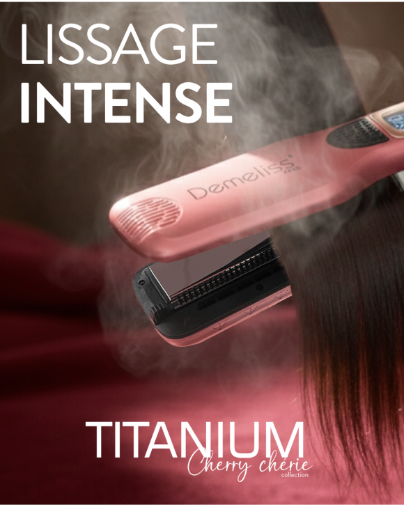 Lisseur vapeur Demeliss TITANIUM + Trousse Édition exclusive Cherry Chérie